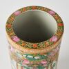 A Chinese 20th Century Canton Famille-rose &lsquo;Figural, Bird and Flower&rsquo; Cylindrical Vase - 2