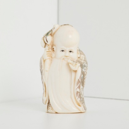An Ivory Okimono of Fukurokuju, Japan
