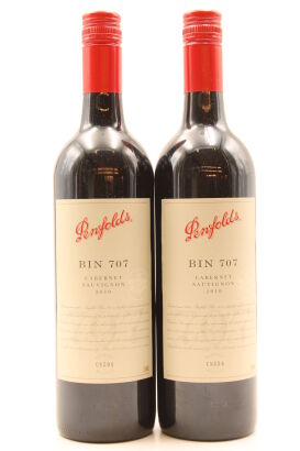 (2) 2010 Penfolds Bin 707 Cabernet Sauvignon, South Australia [JR17.5] [WE95] [WS97] [RP95] [BC95]