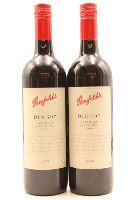 (2) 2006 Penfolds Bin 707 Cabernet Sauvignon, South Australia [JR17.5] [JO96]