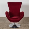 A Red Velvet Egg Chair