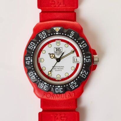 Fibreglass Resin, TAG Heuer Formula 1, Series 1 Quartz Marlboro-McLaren Team Issued Wristwatch in Red / Black / White Colourway