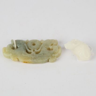 A Set of Two Chinese Jade Objects