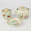 A Set of Three Chinese Qing Dynasty Famille-rose Objects