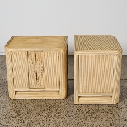 A Pair of Vintage Pencil Reed Cabinets, c. 1970s