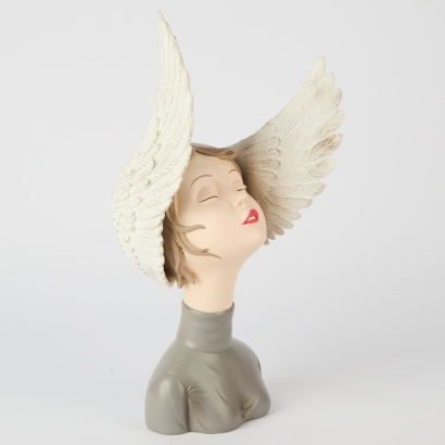An Angel Girl Bust with Wings Sculpture