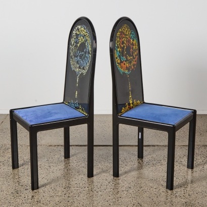 A Rare Pair of Limited Edition Four Cardinal Points Furniture Art Series Chair by Bj&oslash;rn Wiinblad for Rosenthal