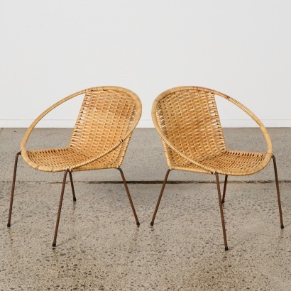 A Pair of Childrens Cane Chairs