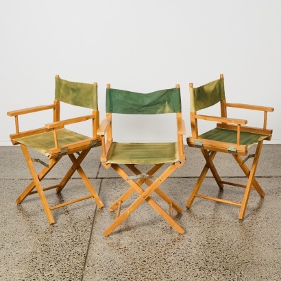 A Trio of Vintage Folding Director Chairs