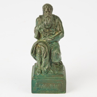 A Small Italian Bronze Figure of Moses