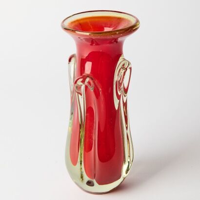 A Red Czech Glass Vase