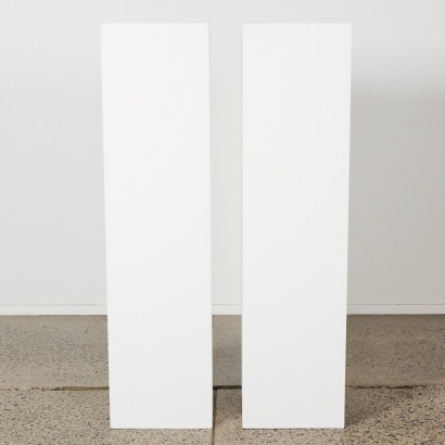 A Pair of White Art Gallery Timber Plinths
