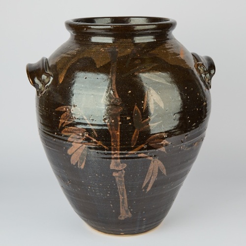 A Very Large Jack Laird Floor Pot with Tenmoku Glaze