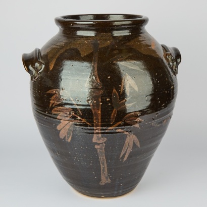 A Very Large Jack Laird Floor Pot with Tenmoku Glaze