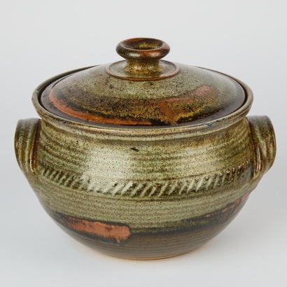 A Large Estelle Martin Lidded Container, Kamaka Pottery