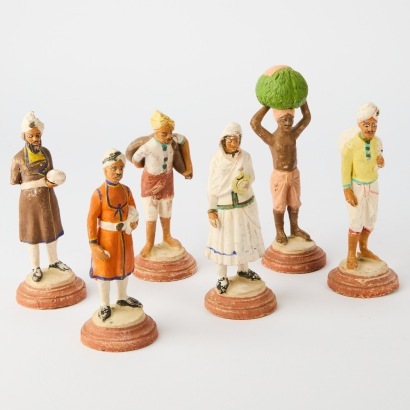 A Set of Six Indian Terracotta Figures