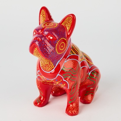 A Vibrant Bulldog Statue