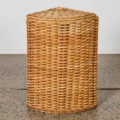 A Large Triangle Rattan Basket