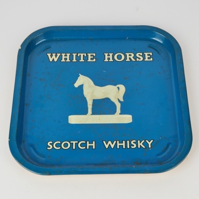 A Vintage White Horse Scotch Whiskey Tray