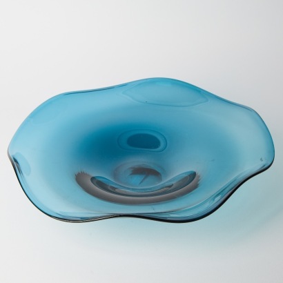 A Large Hand-blown Glass Dish