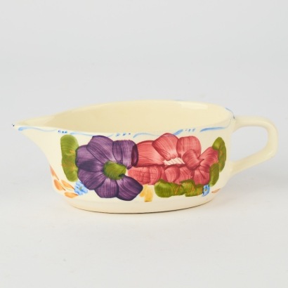 A Crown Lynn Fleurette Hand-Painted Gravy Boat