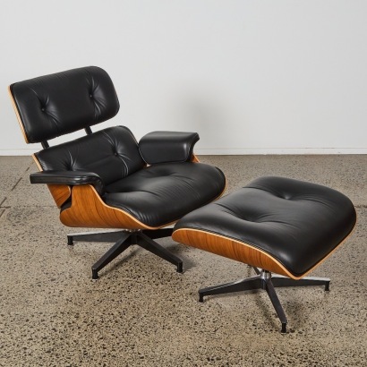 An Eames Lounge Chair and Ottoman by Herman Miller