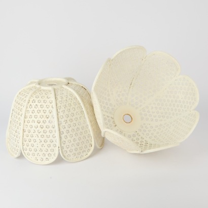 A Pair of Painted Retro Cane Lampshades