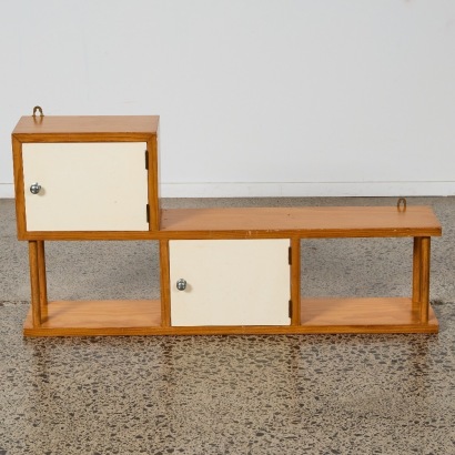 A Solid Wood Retro Wall Hung Storage Unit