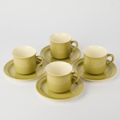 A Set of Four Crown Lynn Teacups & Saucers