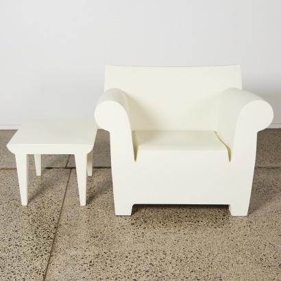 A Kartell Bubble Club Armchair & Table By Starck
