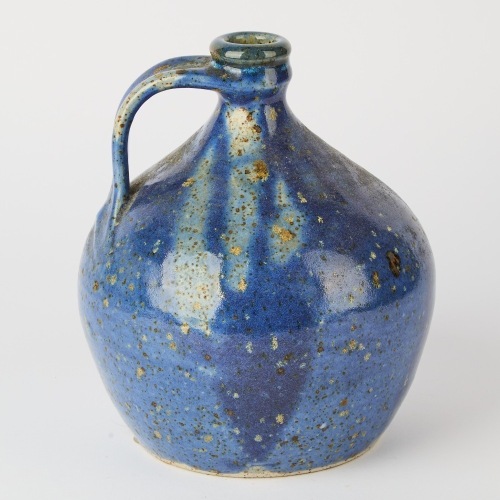 A Large Barry Brickell Carafe in a Blue Glaze
