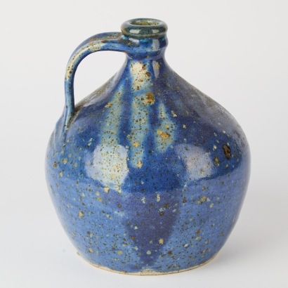 A Large Barry Brickell Carafe in a Blue Glaze