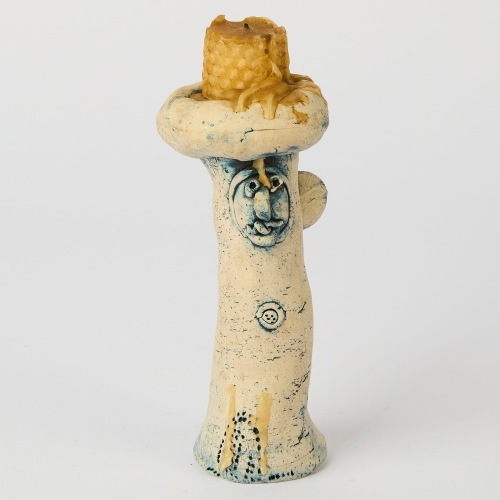 A Rare Early Figural Candle Holder by Bronwynne Cornish, Mid-1970s