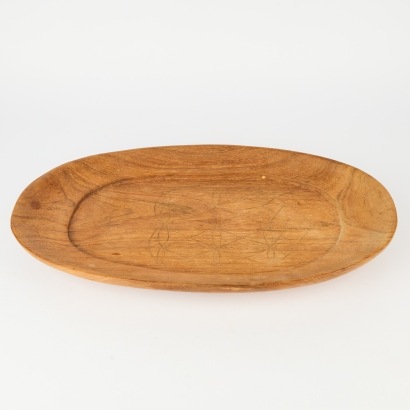 A Large Pacifica Carved Wooden Platter