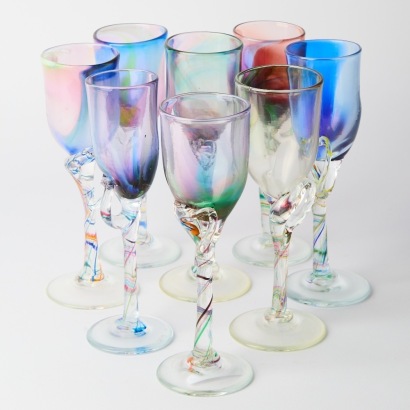 A Collection of Eight Peter Viesnik Glasses