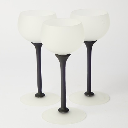 A Trio of Frosted Wine Glasses
