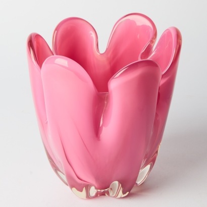 A Pink Handblown Art Glass Bowl