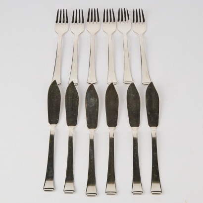 A Twelve-Piece WMF Silver-Plated "Faceon" Pattern Cutlery Set