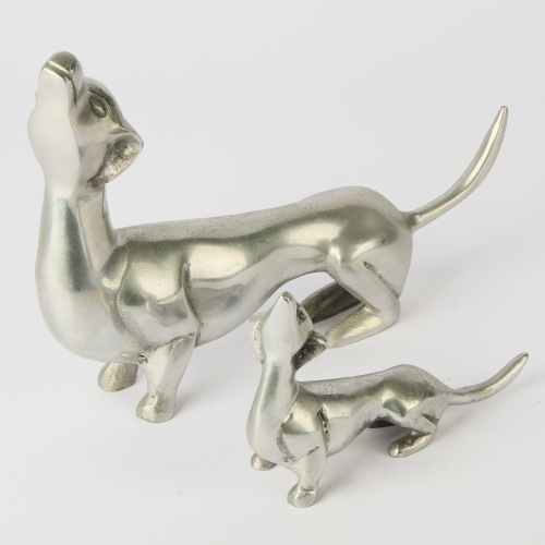 A Pair of Metal Dachshunds
