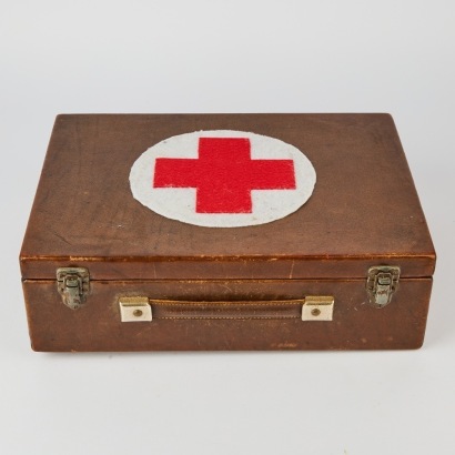 A First Aid Case Wood Leather
