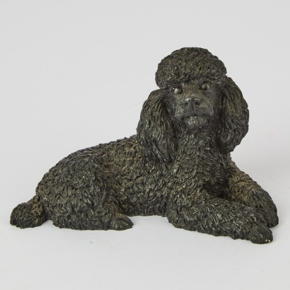 A Vintage Castagna Black Poodle Figure, Italy 1988
