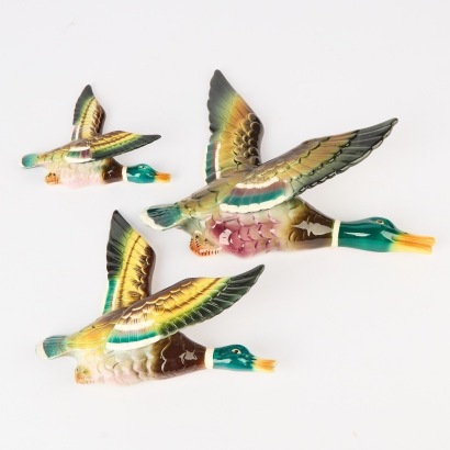 A Trio of Vintage Ceramic Duck Wall Hangings