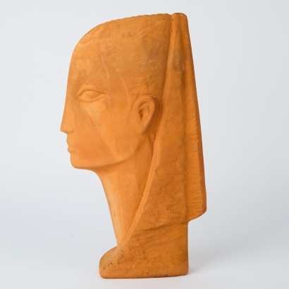 An Outdoor Post-Modern Terracotta Head