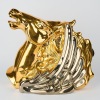 An Italian Ceramic Winged Horses Head Sculpture Glazed In 24K Gold - 2