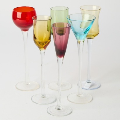 A set of six Tall Liqueur Glasses