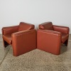 A Pair of Seventies Cognac Leather Club Chairs