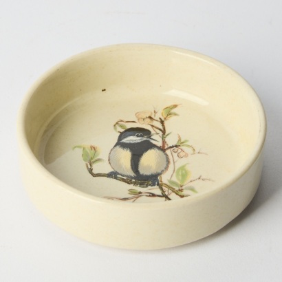 A Rare Crown Lynn 'Great Tit' Bird Decal Dish