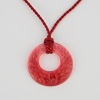 A Lalique Red Plumes Pendant