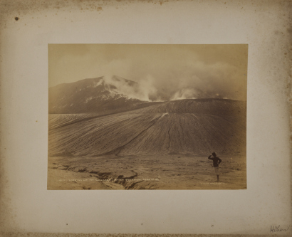 BURTON BROTHERS Looking up Mt. Tarawera - after eruption June 10 1886