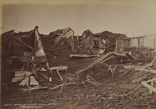 BURTON BROTHERS Back of McRae's Hotel - Wairoa, after eruption